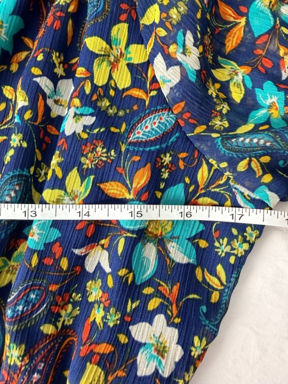 Fig And Flower Womens M Blue Floral Paisley Maxi Dress Boho Long Sleeve - Picture 7 of 16